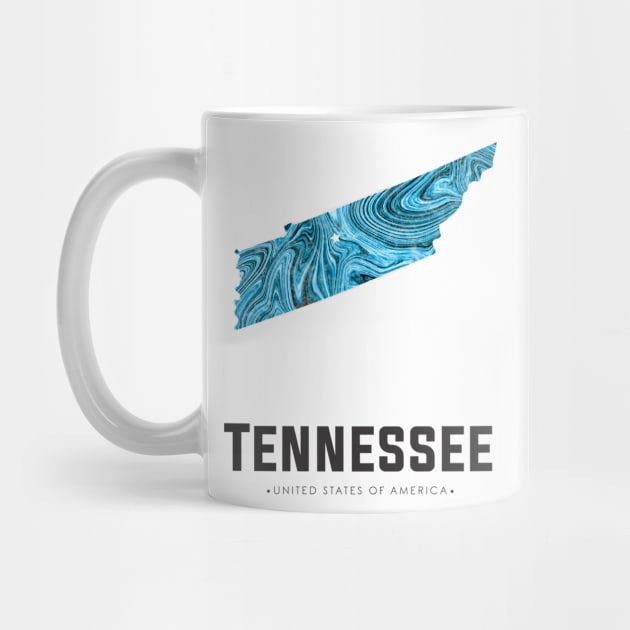 Tennessee state map abstract blue by StudioGrafiikka